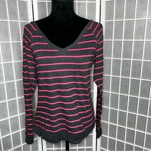 Pink Victoria’s Secret striped long sleeve t-shirt size XS